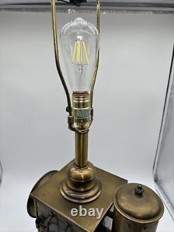Vintage Railroad Parlor Brass Electric Lamp Lantern Housatonic 1852