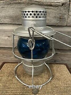 Vintage Railroad/Railway Lantern C. P. R. Lantern Blue Globe Switchman