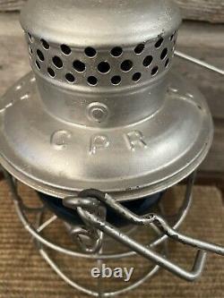 Vintage Railroad/Railway Lantern C. P. R. Lantern Blue Globe Switchman