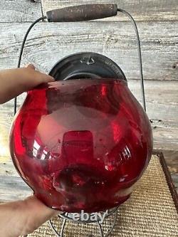 Vintage Railroad/Railway Lantern C. P. R. Lantern Red Globe