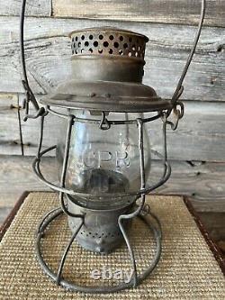 Vintage Railroad/Railway Lantern C. P. R. Tall Globe