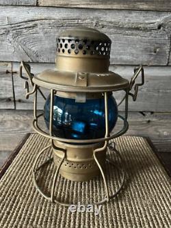 Vintage Railroad/Railway Lantern Hiram L. Piper Co. Lantern Blue/Teal Green
