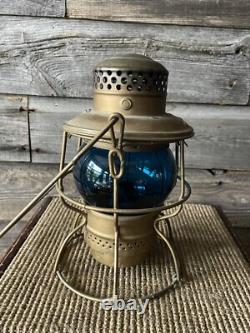 Vintage Railroad/Railway Lantern Hiram L. Piper Co. Lantern Blue/Teal Green