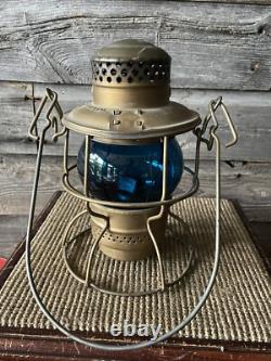 Vintage Railroad/Railway Lantern Hiram L. Piper Co. Lantern Blue/Teal Green
