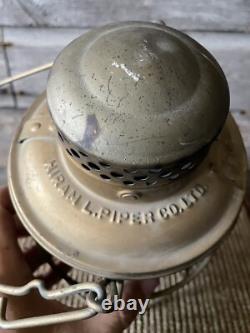 Vintage Railroad/Railway Lantern Hiram L. Piper Co. Lantern Blue/Teal Green