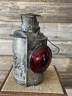 Vintage Railroad/Railway Lantern Signal Lamp Red Lens Piper