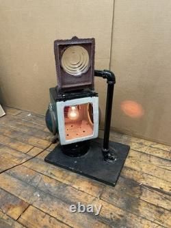 Vintage Railroad Signal Light Lantern Industrial Multi Color Glass Lamp Working
