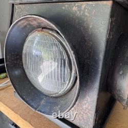 Vintage Railroad Switch Signal Lantern Antique Industrial Oil Lamp Black Metal