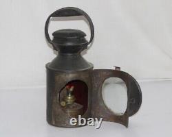 Vintage Railroad Train Light Signal Globe Iron Kerosene Lamp/Lantern -12108