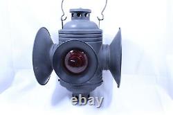 Vintage Railroad Train Style Wall Light Fixture Lamp Red Blue Light 14 Tall