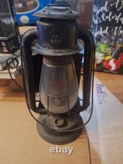 Vintage Railroad Wagon Carriage Lantern Lamp Red Lens Magnifier Shade
