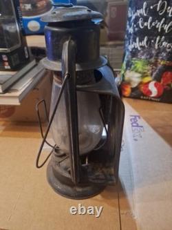 Vintage Railroad Wagon Carriage Lantern Lamp Red Lens Magnifier Shade