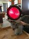 Vintage Railroad signal light by Safetran Systems Corp with red fresnel lens