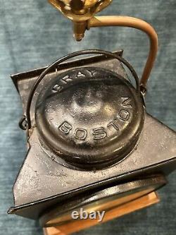 Vintage Railroad signal light lamp Made by Peter Grey & Sons, Boston Mass