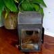 Vintage Railway Lamp Lantern With Original Oil Burner Red & Clear Glass VGC