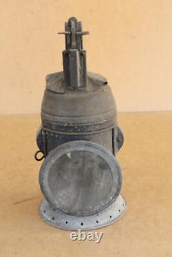 Vintage Railway Lantern Railroad Lamp European 1900s Authentic Green Red Light