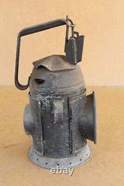 Vintage Railway Lantern Railroad Lamp European 1900s Authentic Green Red Light