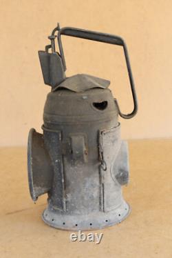 Vintage Railway Lantern Railroad Lamp European 1900s Authentic Green Red Light
