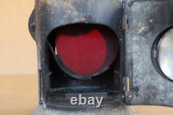 Vintage Railway Lantern Railroad Lamp European 1900s Authentic Green Red Light