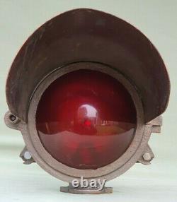 Vintage Railway London Underground Red Stop Signal Lamp Cast Iron Steam Punk