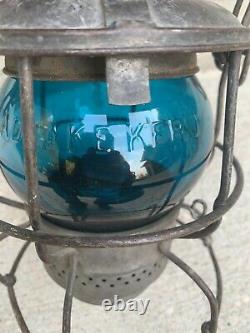 Vintage Railway/Railroad Lantern C. P. R. Lantern Blue Globe