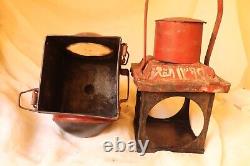 Vintage Railway Railroad Lantern Kerosene Lamp Iron Train Light Oil Lantern Lamp