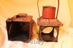 Vintage Railway Railroad Lantern Kerosene Lamp Iron Train Light Oil Lantern Lamp