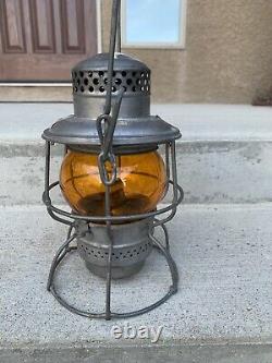 Vintage Railway/Railroad Lantern Orange Globe Hiram Piper Lantern