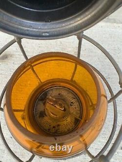 Vintage Railway/Railroad Lantern Orange Globe Hiram Piper Lantern