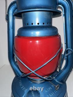 Vintage Rare Chalwyn Tempest Oil Lamp Red Railroad Lantern Made In England