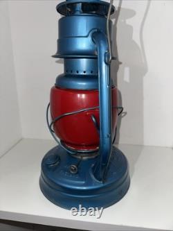 Vintage Rare Chalwyn Tempest Oil Lamp Red Railroad Lantern Made In England