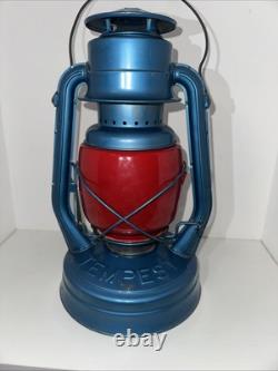 Vintage Rare Chalwyn Tempest Oil Lamp Red Railroad Lantern Made In England