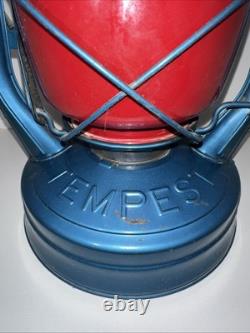 Vintage Rare Chalwyn Tempest Oil Lamp Red Railroad Lantern Made In England