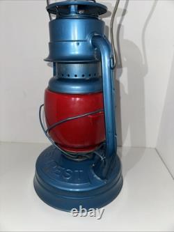 Vintage Rare Chalwyn Tempest Oil Lamp Red Railroad Lantern Made In England
