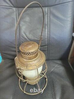 Vintage Rare Railroad Lantern Bold Marked globe & Canopy Southern Railways