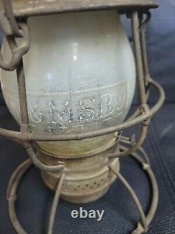 Vintage Rare Railroad Lantern Bold Marked globe & Canopy Southern Railways