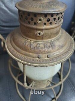 Vintage Rare Railroad Lantern Bold Marked globe & Canopy Southern Railways