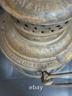 Vintage Rare Railroad Lantern Bold Marked globe & Canopy Southern Railways