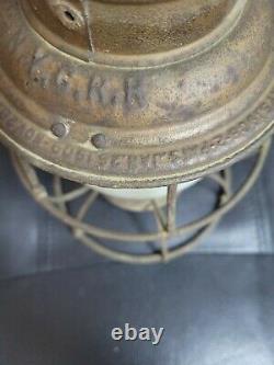 Vintage Rare Railroad Lantern Bold Marked globe & Canopy Southern Railways