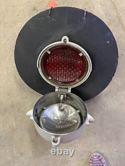 Vintage Red Railroad Signal Crossing Light