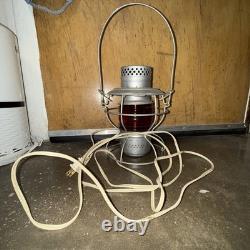 Vintage Red lantern HANDLAN St Louis USA Plug-in railroad train railroadiana