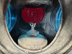 Vintage SOUTHERN PACIFIC LINES Railroad Lamp/Lantern 4 Way Signal Blue Red Glass