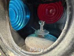 Vintage SOUTHERN PACIFIC LINES Railroad Lamp/Lantern 4 Way Signal Blue Red Glass