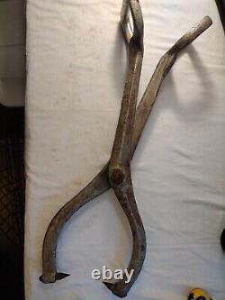 Vintage Safetran Cast Aluminum Railroad Tie Tongs Rr Logging Ice Grab And Lift