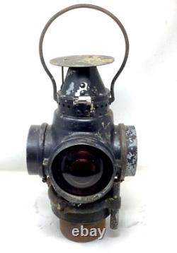 Vintage Santa Fe Railroad Signal Lantern With Burner Light Train Locomotive