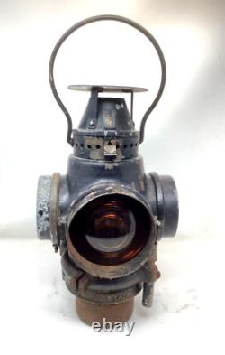 Vintage Santa Fe Railroad Signal Lantern With Burner Light Train Locomotive