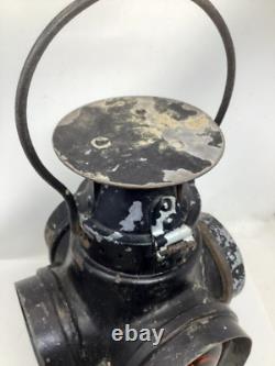 Vintage Santa Fe Railroad Signal Lantern With Burner Light Train Locomotive