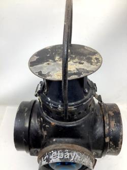 Vintage Santa Fe Railroad Signal Lantern With Burner Light Train Locomotive