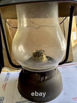 Vintage Scott Lamp Co. Large Vigilant Railroad Hanging Lamp Lantern Brass
