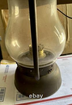 Vintage Scott Lamp Co. Large Vigilant Railroad Hanging Lamp Lantern Brass